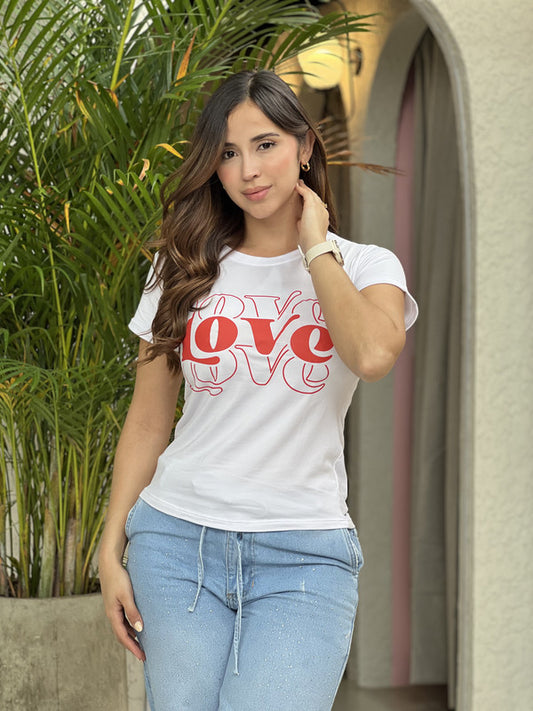 Básica blanca estampada